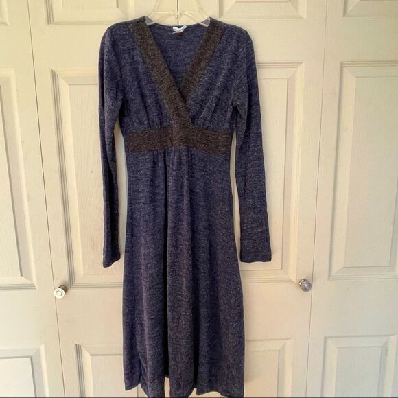 DOWN EAST BASICS navy crisscross angora dress - size S - Picture 4 of 11